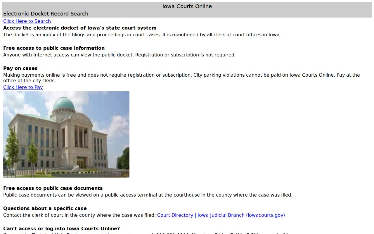 Butler County criminal court case search on Iowa Courts Online