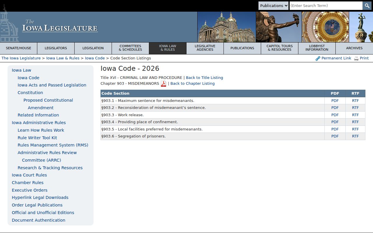 Iowa misdemeanor classifications related to Butler County arrest records