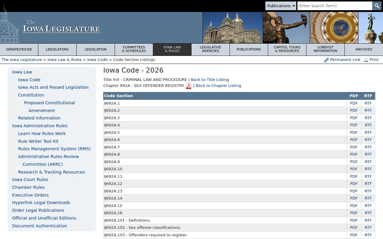 Iowa registration duration and exclusion zone law for Butler County registry records