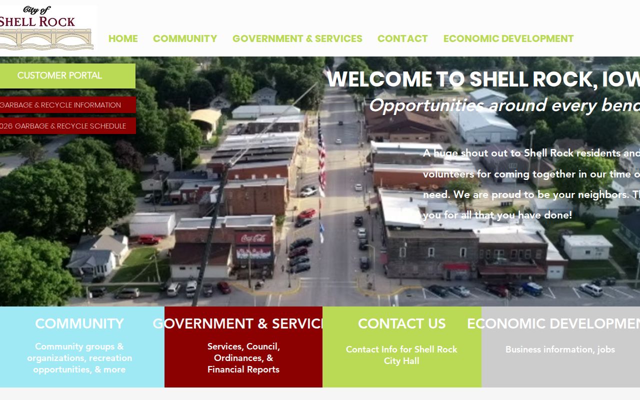 Official Shell Rock city source for local criminal history channels