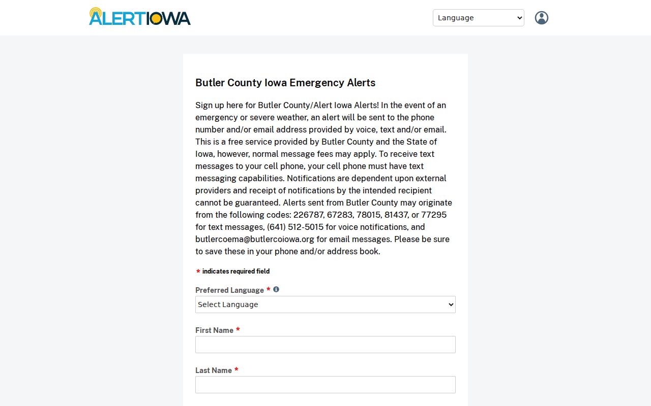 Butler County Alerts source clarifying Shell Rock criminal record access